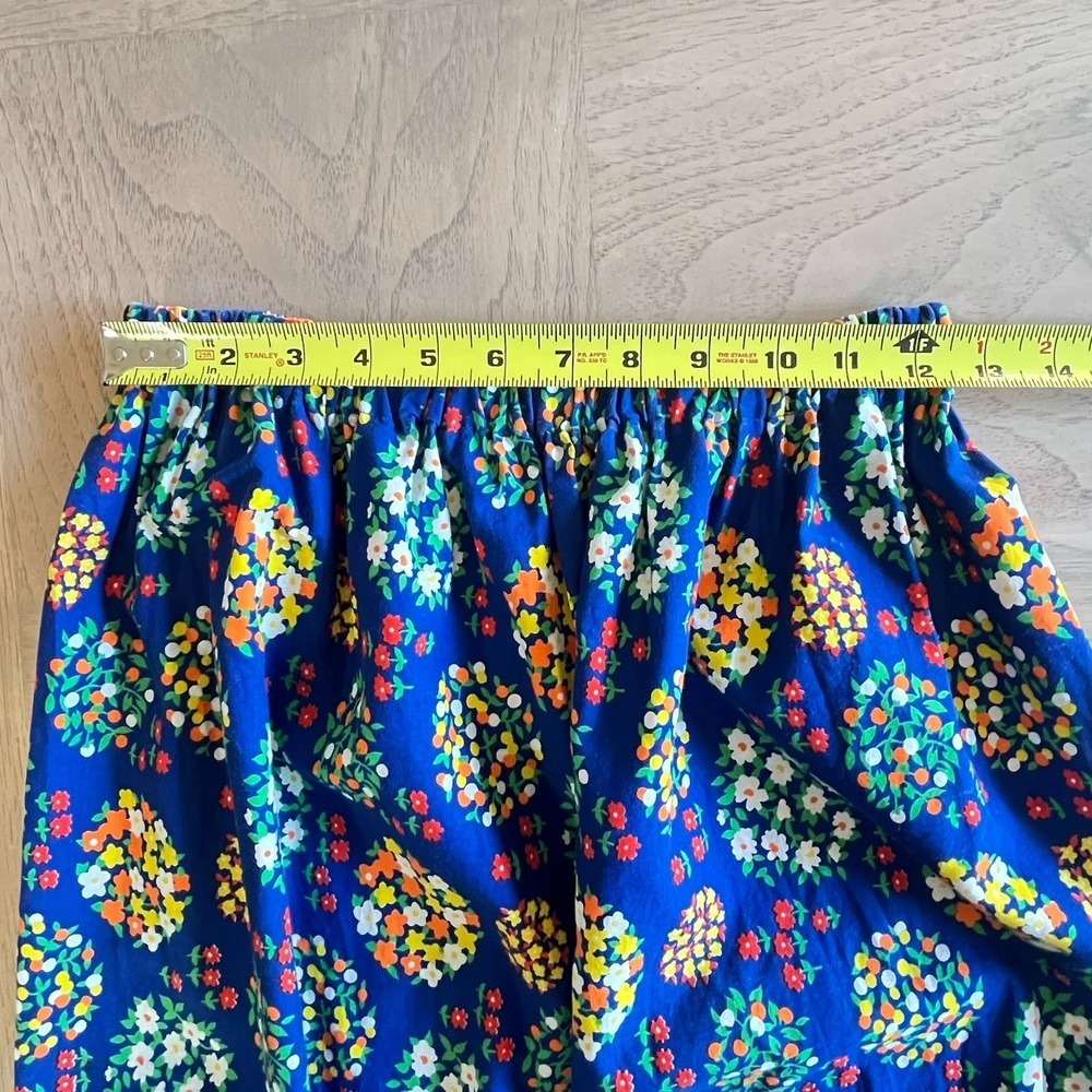 Vintage Rhoda Lee Floral Skirt 60s 70s Midi Hippie Maximalist Boho Fun Fits S/M - Picture 2 of 8
